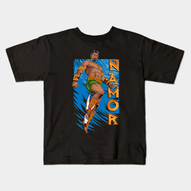 Namor Kids T-Shirt by SecretGem